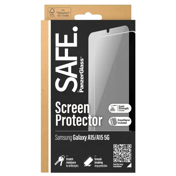 SAFE by PanzerGlass Ultra-Wide Fit Screenprotector incl. applicator Samsung Galaxy A15 (5G)