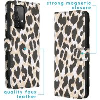 imoshion Design Softcase Bookcase Galaxy A72 - Golden Leopard