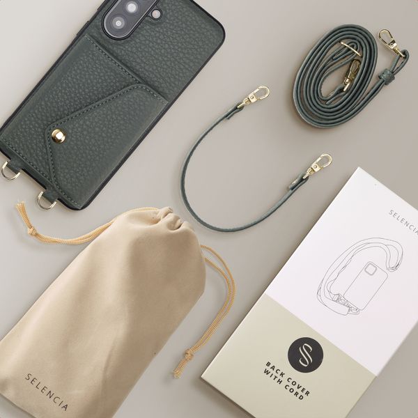 Selencia Sera Phone Case with Cord and Envelope Card Holder Samsung Galaxy A37 (5G) - Sage Green