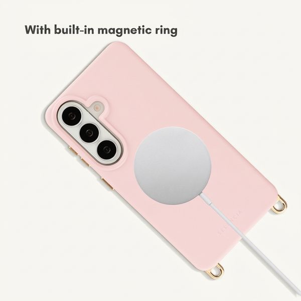 Selencia Rivièra MagSafe Back Cover with detachable hooks Samsung Galaxy S26 - Sorbet Pink