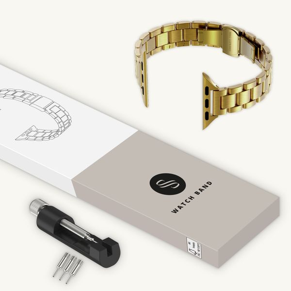 Selencia Slim Steel schakelbandje Apple Watch | 38/40/41/42 mm - Goud
