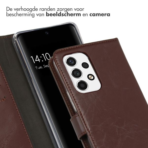 Selencia Echt Leren Bookcase Samsung Galaxy A53 - Bruin