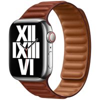 Apple Leather Link Apple Watch Series 1 t/m 9 / SE (38/40/41 mm) | Series 10 / 11 (42 mm) - Maat S/M - Umber