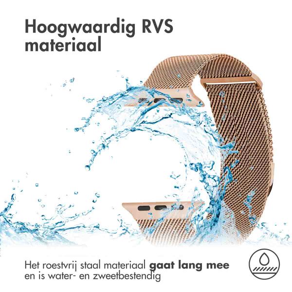 imoshion Milanees magnetisch bandje Apple Watch Series 1 - 11 / SE / Ultra (44/45/46/49 mm) - Maat S - Rosé Goud