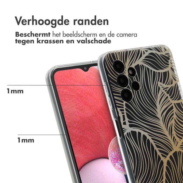 imoshion Design hoesje Samsung Galaxy A13 (4G) - Golden Leaves Transparant