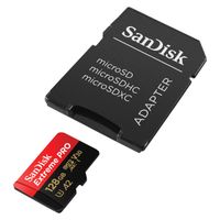 SanDisk microSD Extreme PRO - 128GB - Inclusief SD adapter en RescuePro Deluxe - UHS-I/U3/Full HD/4K UHD