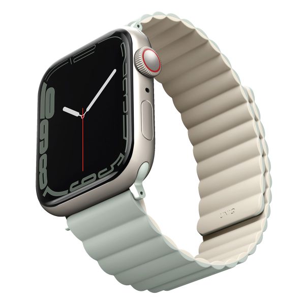 Uniq Revix dubbelzijdig bandje Apple Watch Series 1 t/m 10 / SE / Ultra (2) (44/45/46/49 mm) - Sage/Beige