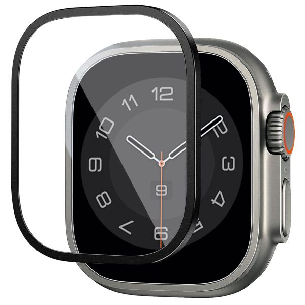 WiWu Easy install gehard glazen screenprotector met rand Apple Watch Series 7-9 - 41 mm - Zwart