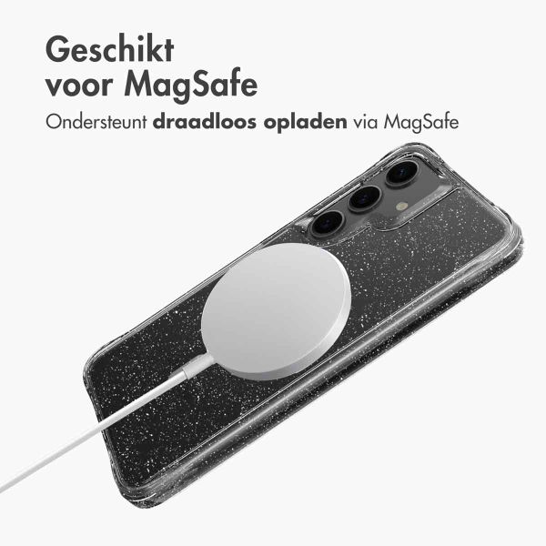 imoshion Clear Glitter Backcover met MagSafe Samsung Galaxy S24 - Zilver