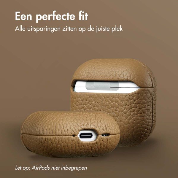 Accezz Echt Leren Case AirPods 4 - Taupe