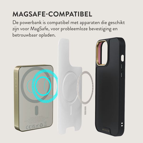 Burga Magnetic Powerbank 5.000 mAh - Geschikt voor MagSafe | Velvet Night - Gold