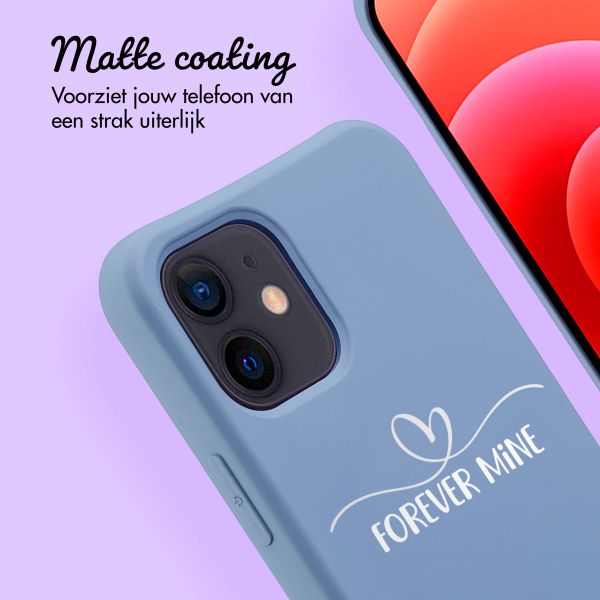 Gepersonaliseerd Color Backcover MagSafe met afneembaar koord en sierlijk hartje  iPhone 12 Pro - Ash Blue