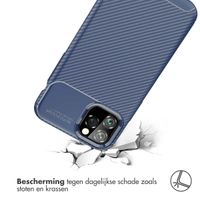 imoshion Carbon Softcase Backcover iPhone 11 Pro Max - Blauw