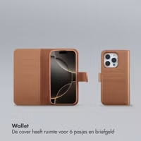 Selencia Olyn Uitneembare Bookcase met MagSafe Apple iPhone 16 Pro - Bruin