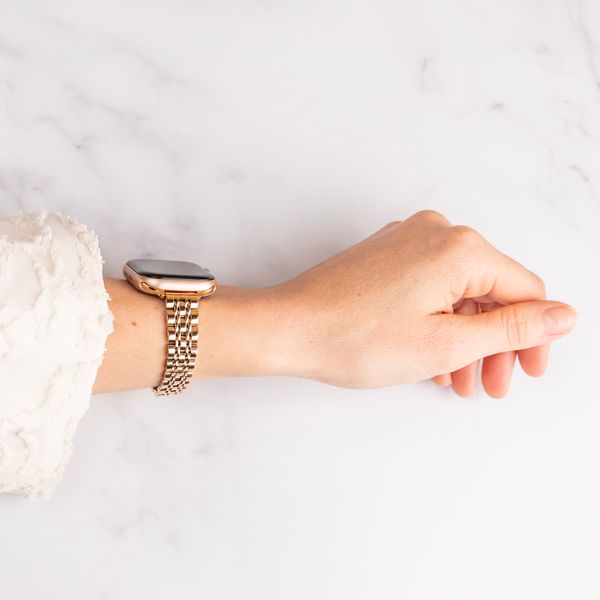 Selencia Slim Steel Jubilee Inspired Link Band Apple Watch | 38/40/41/42 mm - Rose Gold