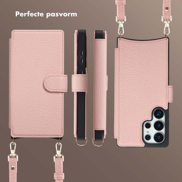 Selencia Riva Bookcase met MagSafe en Koord Samsung Galaxy S25 Ultra - Old Pink