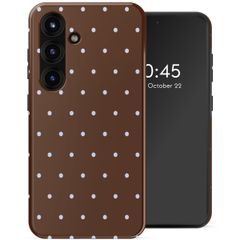 Selencia Vivid Backcover met MagSafe Samsung Galaxy S25 - Happy Dots Chocolate