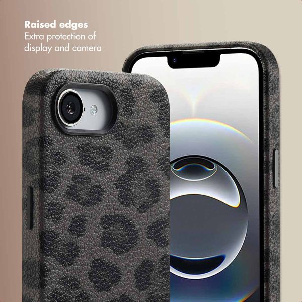 Selencia Sabi Back Cover Panther Print with MagSafe Apple iPhone 17e / 16e - Midnight Black