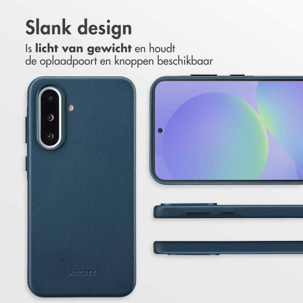 Accezz MagSafe Leather Backcover Samsung Galaxy A36 / A56 - Nightfall Blue