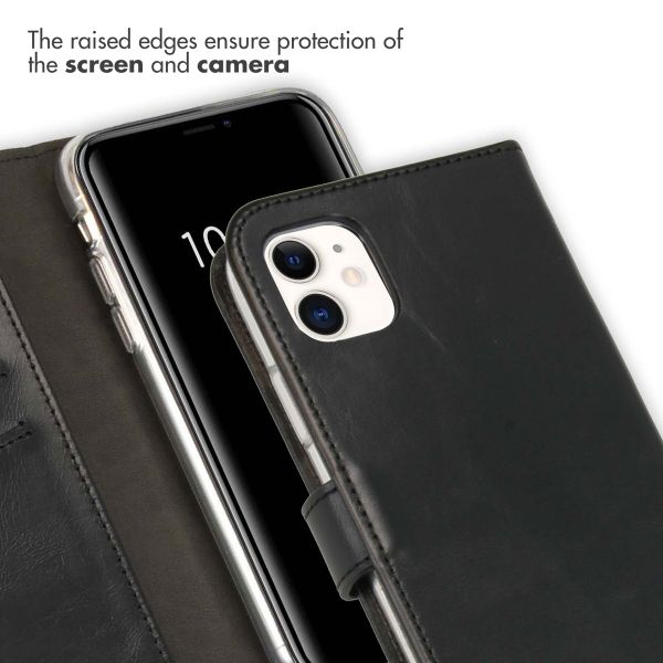 Selencia Genuine Leather Book Case Apple iPhone 11 - Black
