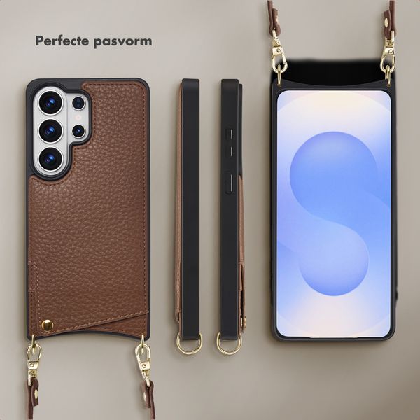 Selencia Nova Telefoonhoes met Koord en Pashouder Samsung Galaxy S26 Ultra - Mocha Brown