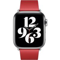 Apple Leather Band Modern Buckle Apple Watch Series 1 t/m 9 / SE (38/40/41 mm) | Series 10 / 11 (42 mm) - Maat M - Scarlet Red