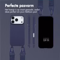 Selencia Siliconen hoesje met afneembaar koord Apple iPhone 17 Pro Max - Donkerblauw