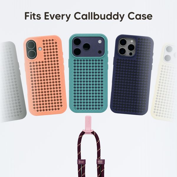 Callbuddy Lanyard - Cross Body Telefoonkoord - Burgundy Pink