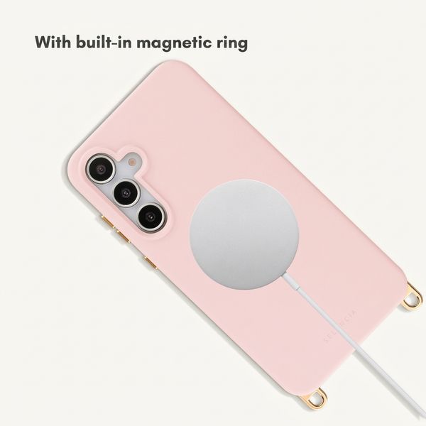 Selencia Rivièra MagSafe Case with detachable hooks Samsung Galaxy S25 / S24 - Sorbet Pink
