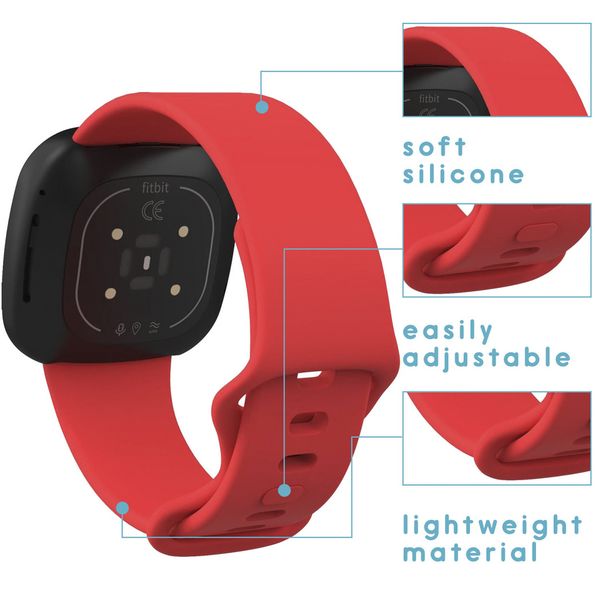 imoshion Siliconen bandje Fitbit Versa 4 / 3 / Sense (2) - Rood