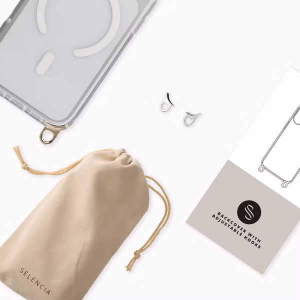 Selencia Rivièra MagSafe Back Cover with detachable hooks Apple iPhone 16 Pro - Transparent