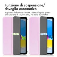 imoshion Trifold Bookcase Apple iPad 11 (2025) 11 inch A16 / iPad 10 (2022) 10.9 inch - Roze