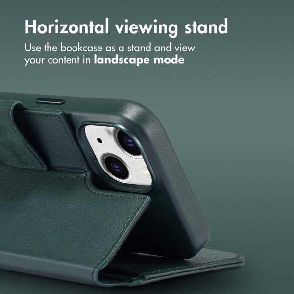 Accezz 2-in-1 Leather Bookcase with MagSafe Apple iPhone 14 - Cedar Green