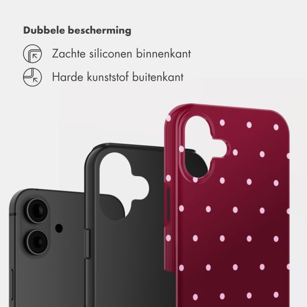 Selencia Vivid Backcover Apple iPhone 16 - Happy Dots Burgundy