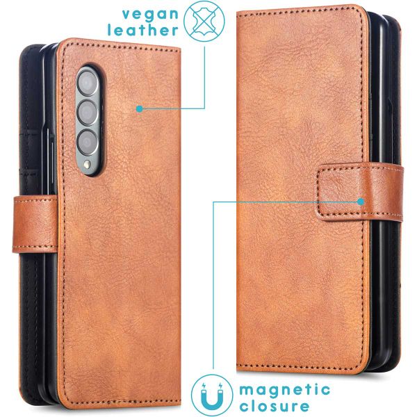 imoshion Luxe Bookcase Samsung Galaxy Z Fold3 - Zwart - Bruin