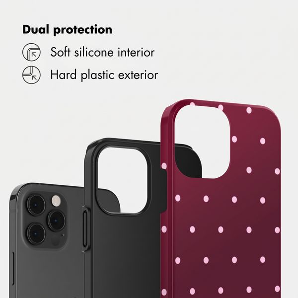Selencia Vivid Back Cover Apple iPhone 12 (Pro) - Happy Dots Burgundy