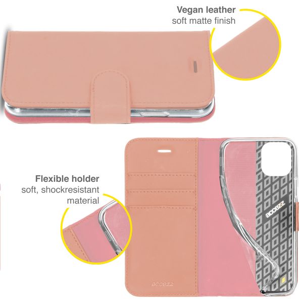 Accezz Wallet Softcase Bookcase iPhone 13 Pro - Rosé Goud