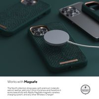 Njorð Collections Salmon Leather MagSafe Case iPhone 13 Mini - Dark Green