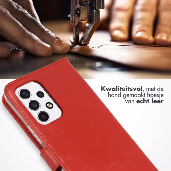 Selencia Echt Leren Bookcase Samsung Galaxy A53 - Rood