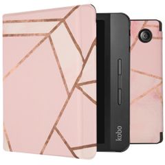 imoshion Design Slim Hard Case Sleepcover met stand Kobo Libra H2O - Pink Graphic