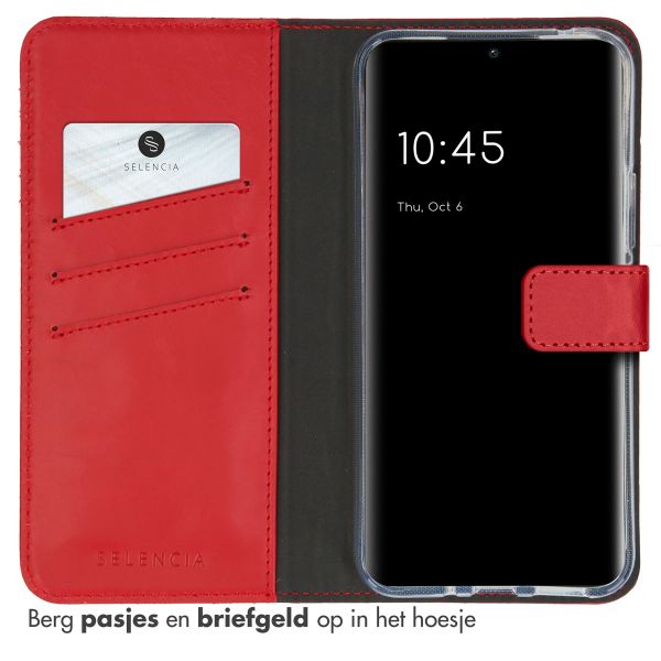 Selencia Echt Lederen Bookcase Samsung Galaxy A54 (5G) - Rood