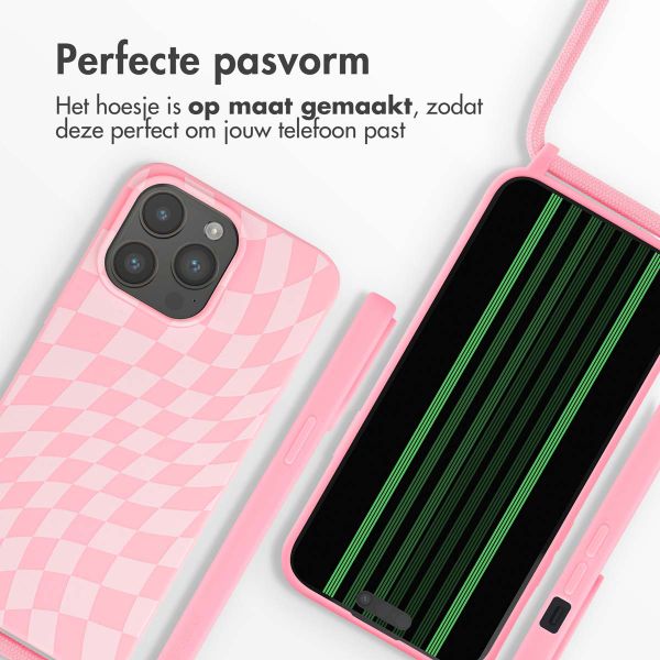 imoshion Siliconen design hoesje met koord iPhone 15 Pro Max - Retro Pink