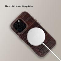 Selencia Croco Backcover met MagSafe Apple iPhone 16 Pro - Choco Brown