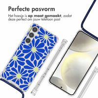 imoshion Design hoesje met koord Samsung Galaxy S24 - Cobalt Blue Flowers Connect