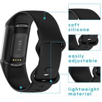 imoshion Siliconen bandje Fitbit Charge 5 / Charge 6 - Maat L - Zwart