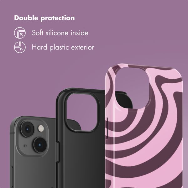 Selencia Vivid Back Cover Apple iPhone 14 - Wavy Swirl Pink Plum