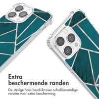 imoshion Design hoesje met koord iPhone 13 Pro - Petrol Green Graphic