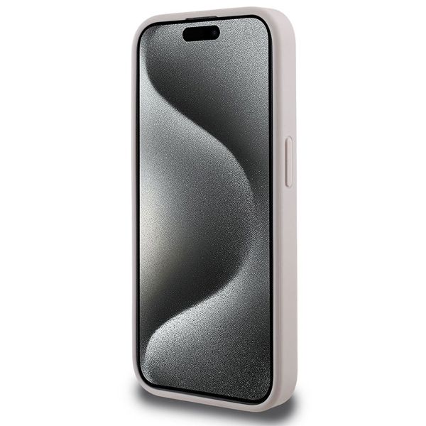 Guess 4G Metal Logo Backcover MagSafe Apple iPhone 15 Pro - Roze