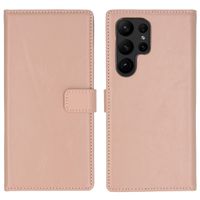 Selencia Echt Leren Bookcase Samsung Galaxy S23 Ultra - Dusty Pink