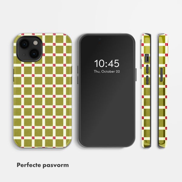 Selencia Vivid Backcover met MagSafe Apple iPhone 14 - Check This Olive